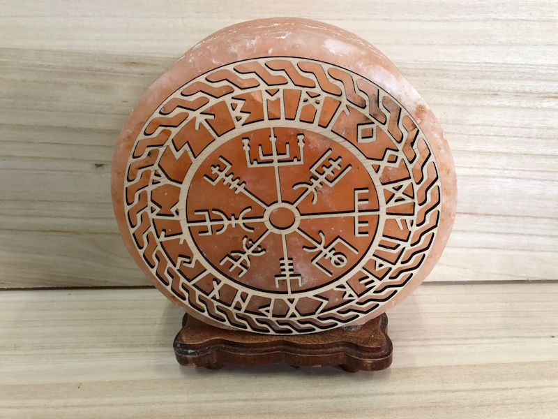 Lámpara sal 3D Vegvisir vikingo